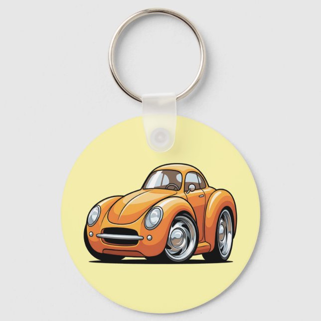 Classic Orange Toon Car Keychain (Front)