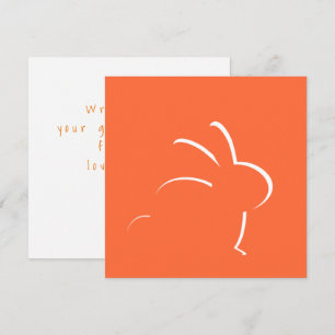 Classic Orange White Bunny Easter Card