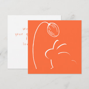 Classic Orange White Bunny Flower Easter Card