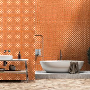 Classic Orange & White Polka Dot Seamless Fall Wallpaper