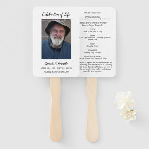 Classic Order Of Service Celebration Of Life Hand Fan