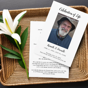 Classic Order Of Service Funeral Photo Flat Program