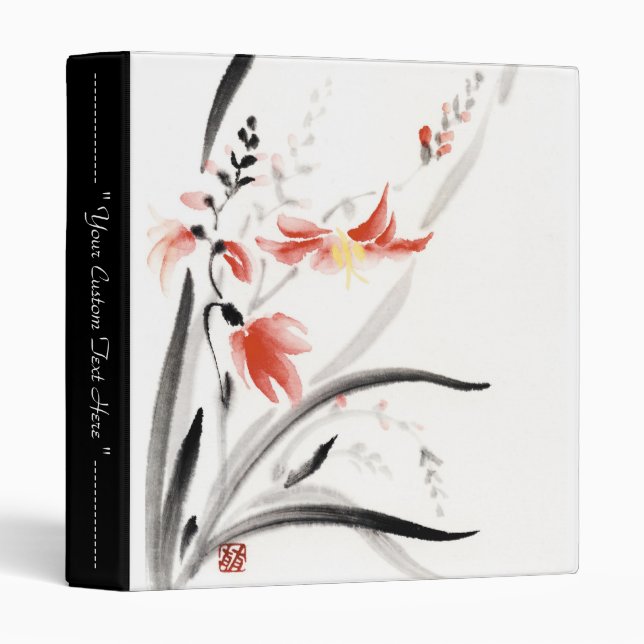 Classic oriental chinese sumi-e ink flowers paint binder (Front/Spine)