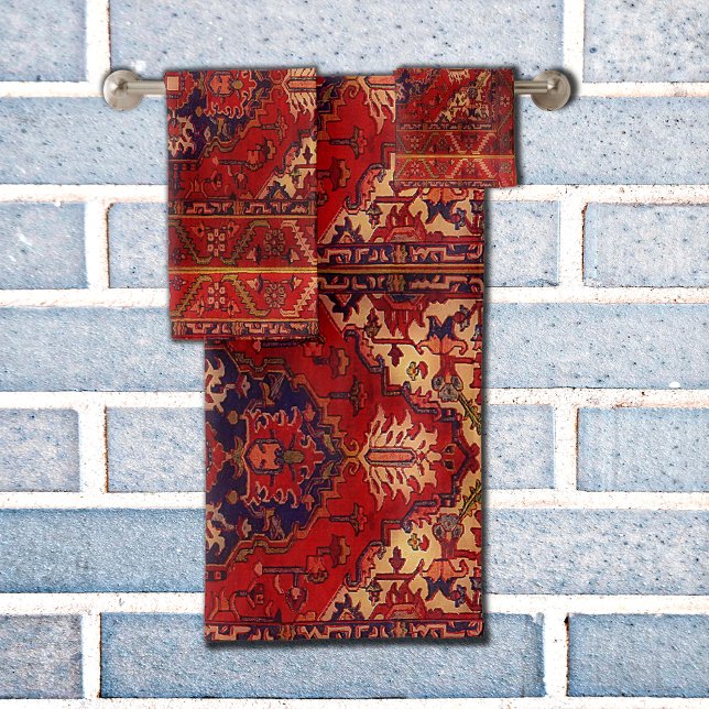 Classic Oriental rug design -   warm colours Bath Towel Set (Creator Uploaded)