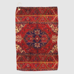 Classic Oriental rug design -   warm colours Golf Towel