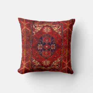 Classic Oriental rug design - warm colours Throw Pillow