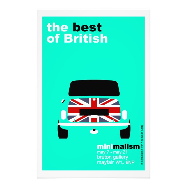 Classic Original Mini Cooper minimalist art Poster (Front)