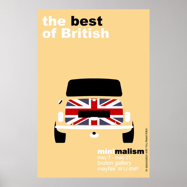 Classic Original Mini Cooper minimalist art Poster (Front)