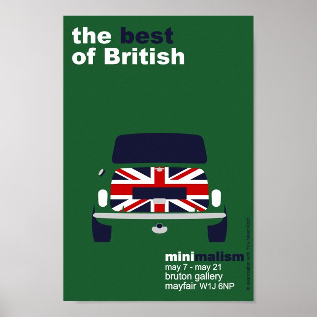 Classic Original Mini Cooper minimalist art Poster (Front)