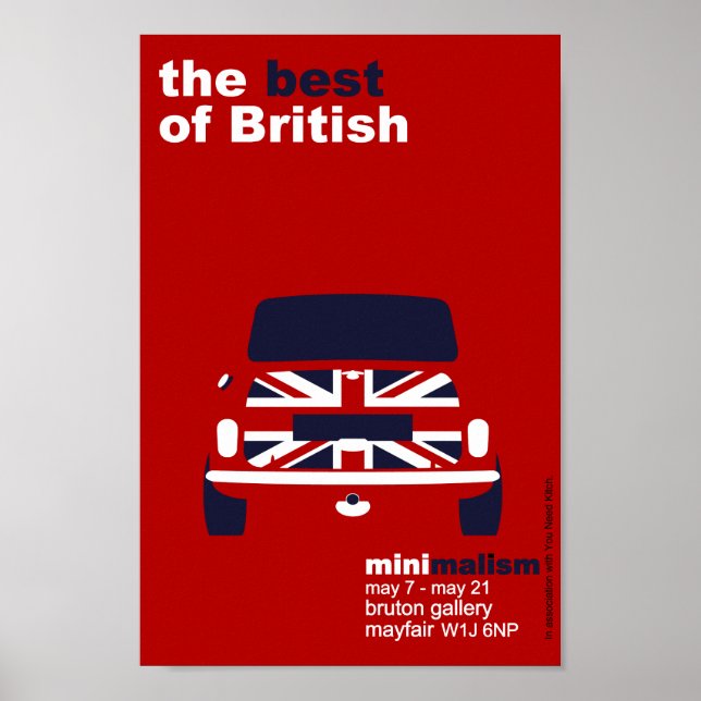 Classic Original Mini Cooper minimalist art Poster (Front)