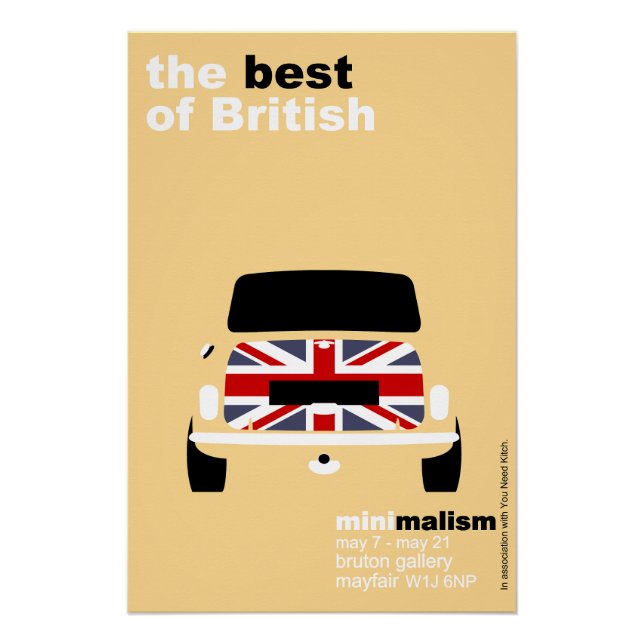 Classic Original Mini Cooper minimalist art Poster (Devant)