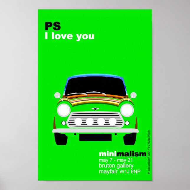 Classic Original Mini Cooper minimalist art Poster (Front)