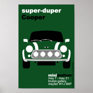 Classic Original Mini Cooper minimalist art Poster