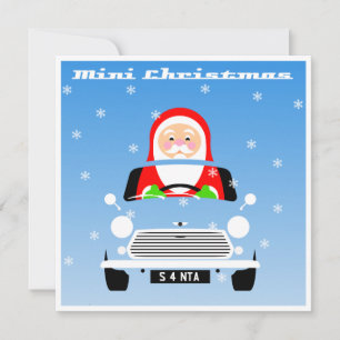 Classic Original Mini Xmas Santa car Card