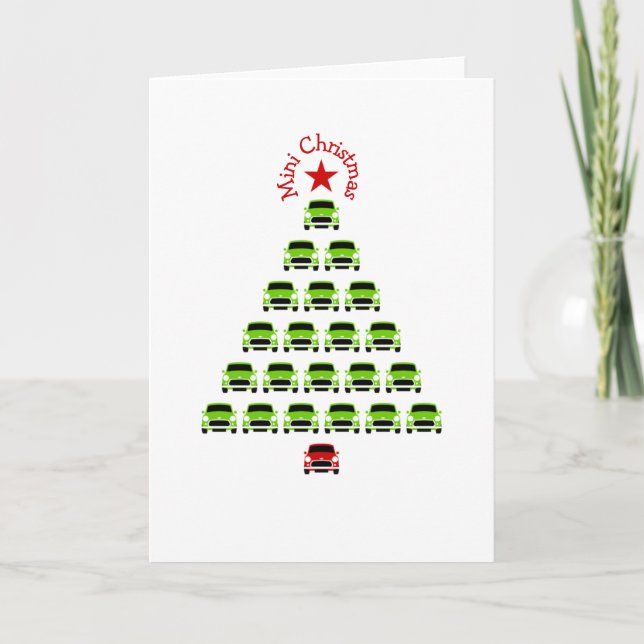 Classic Original Mini Xmas tree car Card (Front)