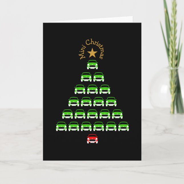 Classic Original Mini Xmas tree car Card (Front)