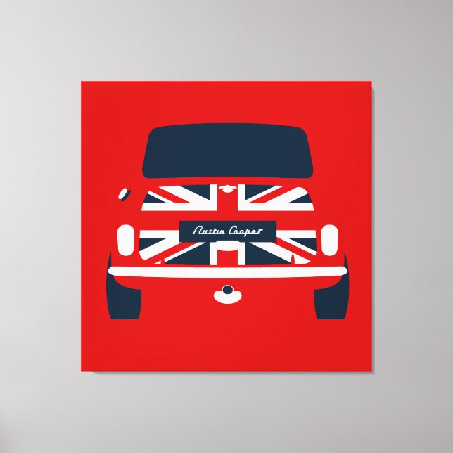 Classic original Union Jack, Austin Mini Cooper Canvas Print (Front)