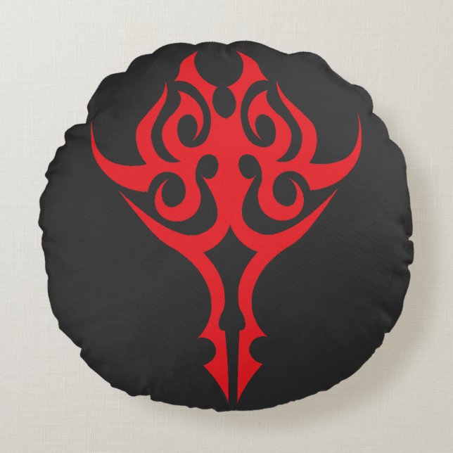 Classic Ornamental Floral Border Elegant Design Round Pillow (Front)