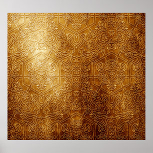 Classic Ornate Gold Metal Plate Poster