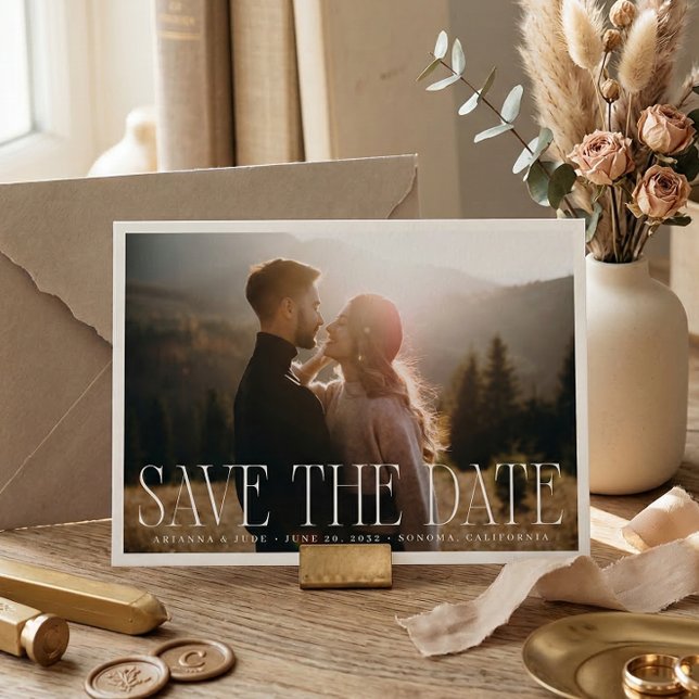 Classic Overlay Photo Wedding Save The Date (Creator Uploaded)