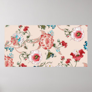 Classic paisley and fine lace pattern, Persian pat Poster