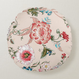 Classic paisley and fine lace pattern, Persian pat Round Pillow
