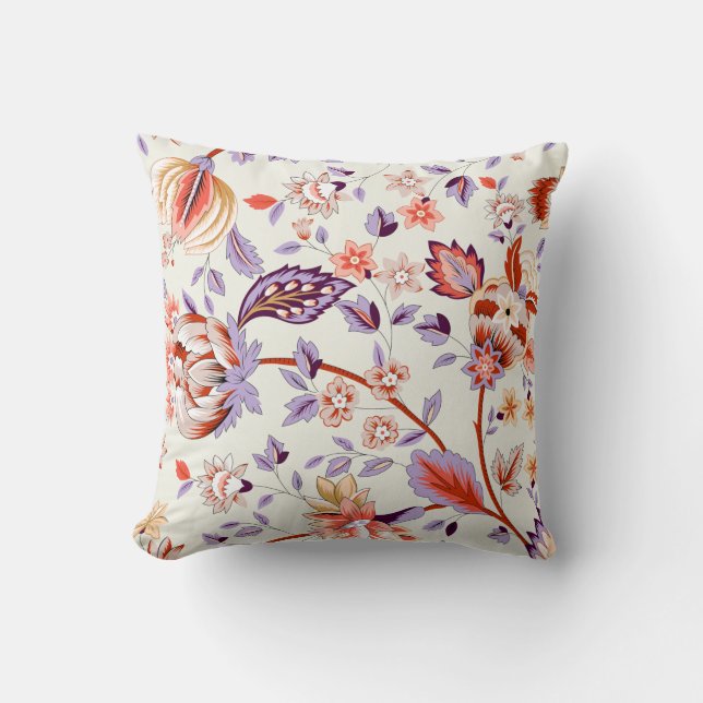 Classic paisley and fine lace pattern, Persian pat Throw Pillow (Front)