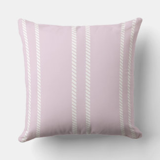 Classic Pale Mauve/Pink with Stripes Throw Pillow