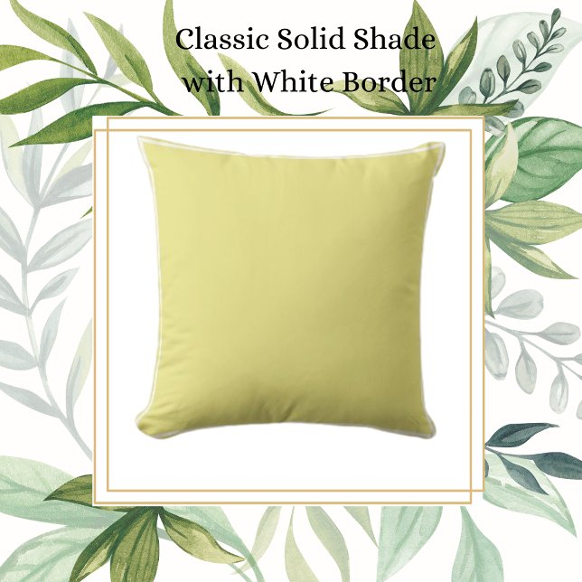 Classic Pale Yellow with White Trim Throw Pillow (Creator Uploaded)