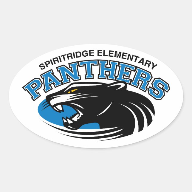 Classic Panther Oval Sticker (Front)