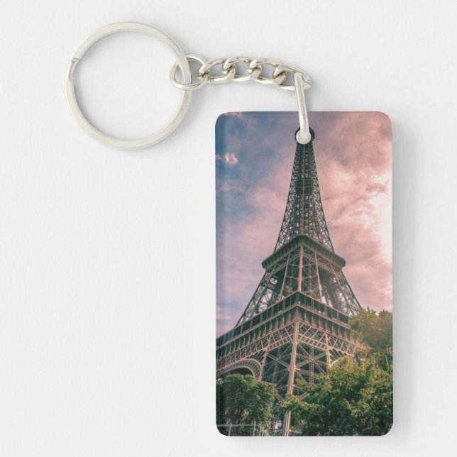 Classic Paris France Eiffel Tower  Keychain (Front)