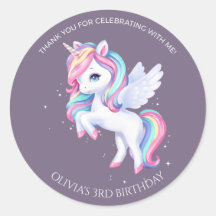 Classic Pastel Magical Unicorn Girl Birthday Favou