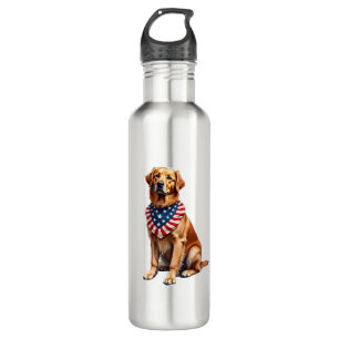 Classic Patriotic Golden Retriever Vintage Shirt 2 710 Ml Water Bottle