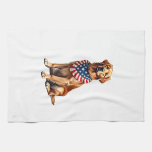 Classic Patriotic Golden Retriever Vintage Shirt 2 Kitchen Towel