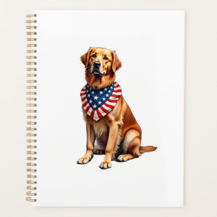 Classic Patriotic Golden Retriever Vintage Shirt 2 Planner