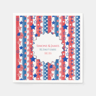 Classic Patriotic Pattern July 4th Party Decor Napkin