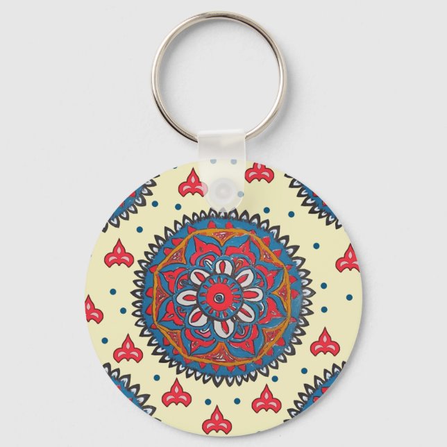 classic pattern keychain (Front)