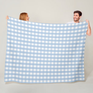 Classic Pattern Of Blue And White Gingham  Fleece Blanket