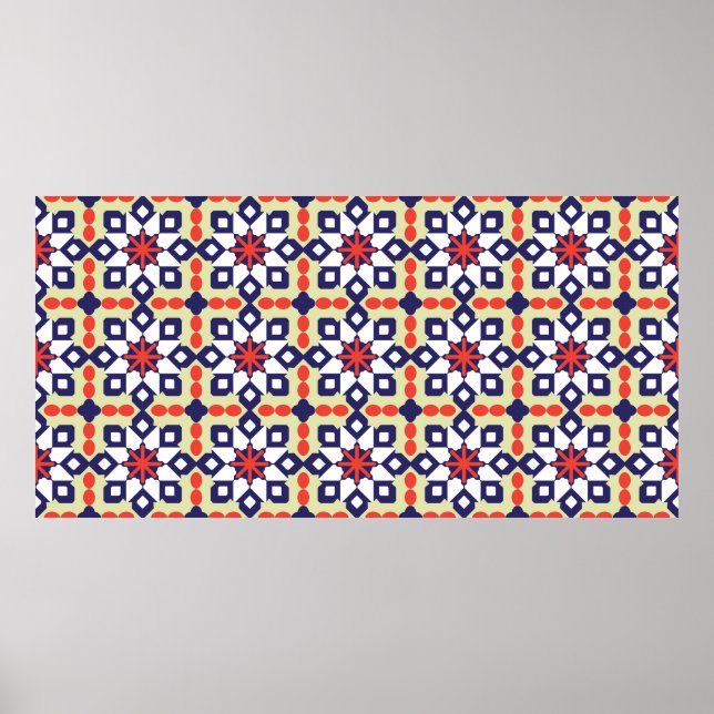 Classic Pattern Ornament,Seamless Geometric Patter Poster (Front)