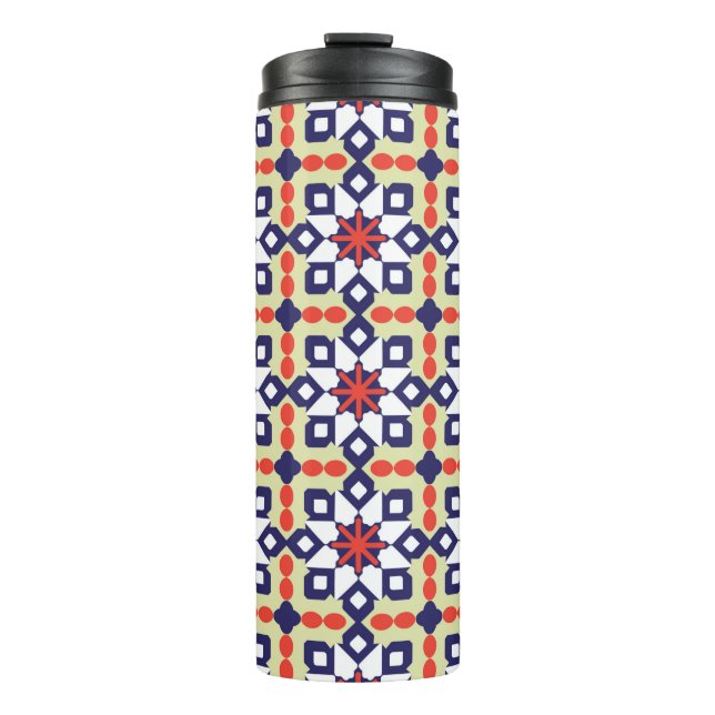 Classic Pattern Ornament,Seamless Geometric Patter Thermal Tumbler (Front)