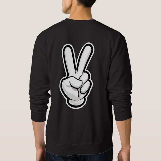 Classic Peace Hand Symbol Icon Sweatshirt (Back)