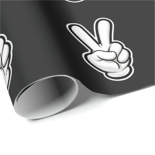 Classic Peace Hand Symbol Icon Wrapping Paper