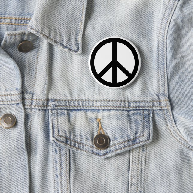 Classic Peace Symbol Button Simple Modern Style (In Situ)