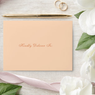 Classic Peach Elegant Wedding Envelope