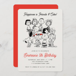 Classic Peanuts Gang Birthday   Snoopy & Friends I Invitation
