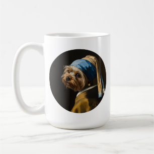 Classic Pearl Portrait–Inspired Yorkshire Terrier Coffee Mug