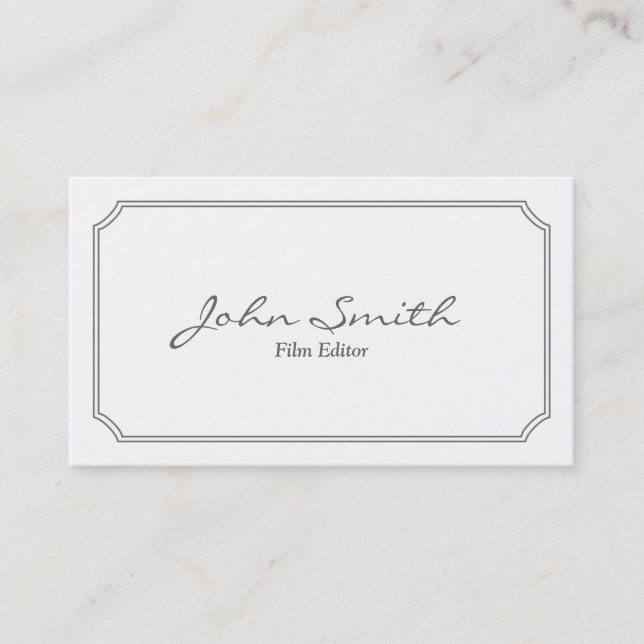 Classic Pearl White Film Editor Business Card (Front)