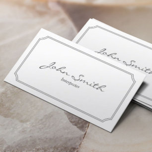 Classic Pearl White Interpreter Business Card