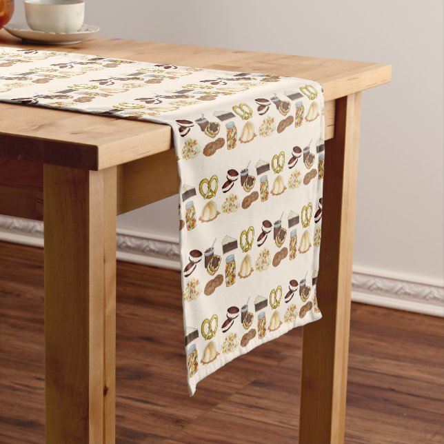 Classic Pennsylvania PA Dutch Amish Food Dishes Short Table Runner (In Situ)