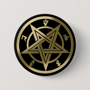 Classic pentagram symbol 2 inch round button